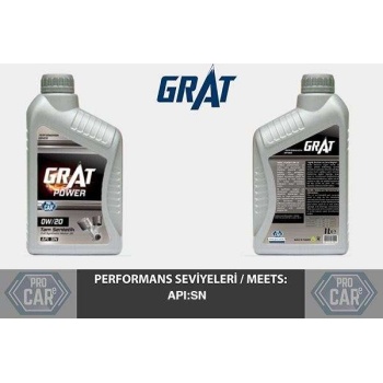 MOTOR YAĞI 1 LT 0W20 TAM SENTETİK API SN