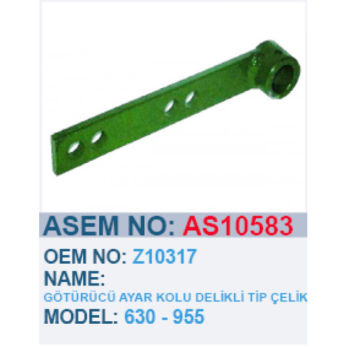 JOHN DEERE 630 955 GÖTÜRÜCÜ AYAR KOLU DELIKLI TIP ÇELIK - Z10317