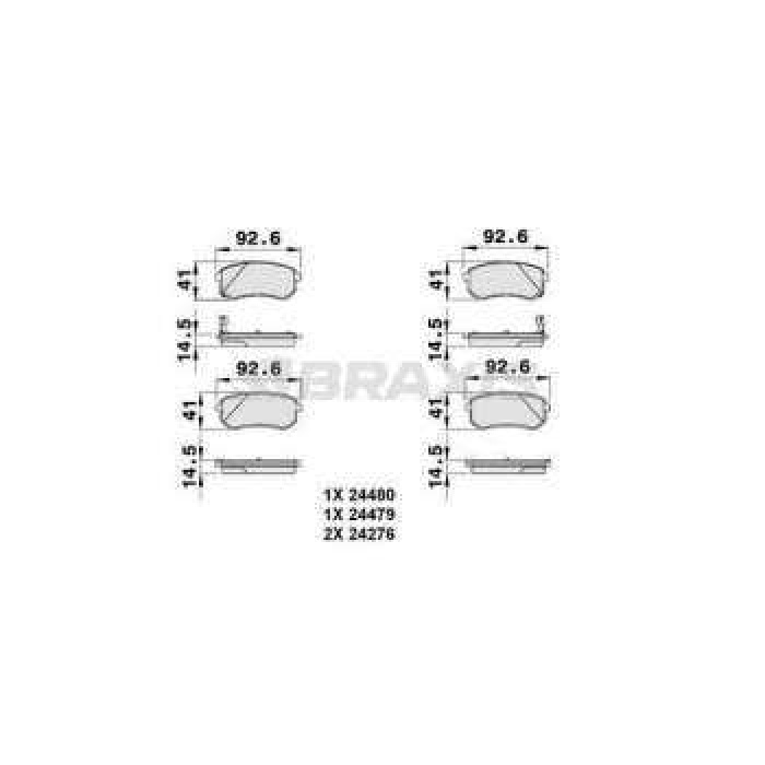 ARKA FREN BALATASI HYUNDAI I10-1.0 1.1-1.2 08=-11=- KIA PICANTO 1.0-1-1 08=- - BRAXIS AB0084