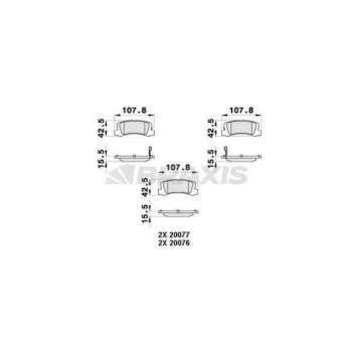 ARKA FREN BALATASI CAMRY 86-99 LEXUS RX 300 CALDINA 92-97 CELICA 93-99 VISTA 90-98 00-03 - BRAXIS AB0373