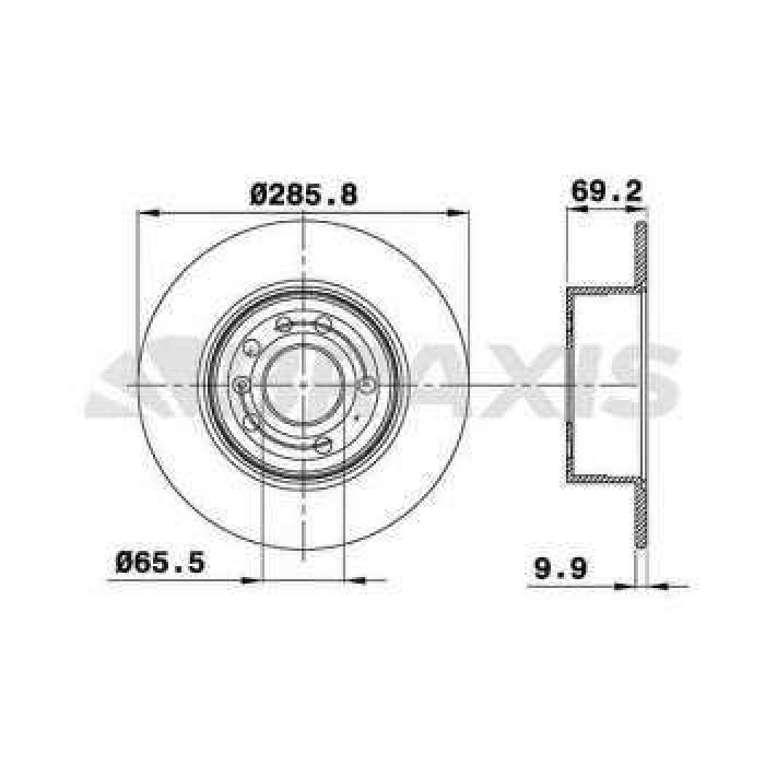 ARKA FREN DISKI 5 BIJON VECTRA B 2.0I 16V 2.5I V6 95- - BRAXIS AE0197