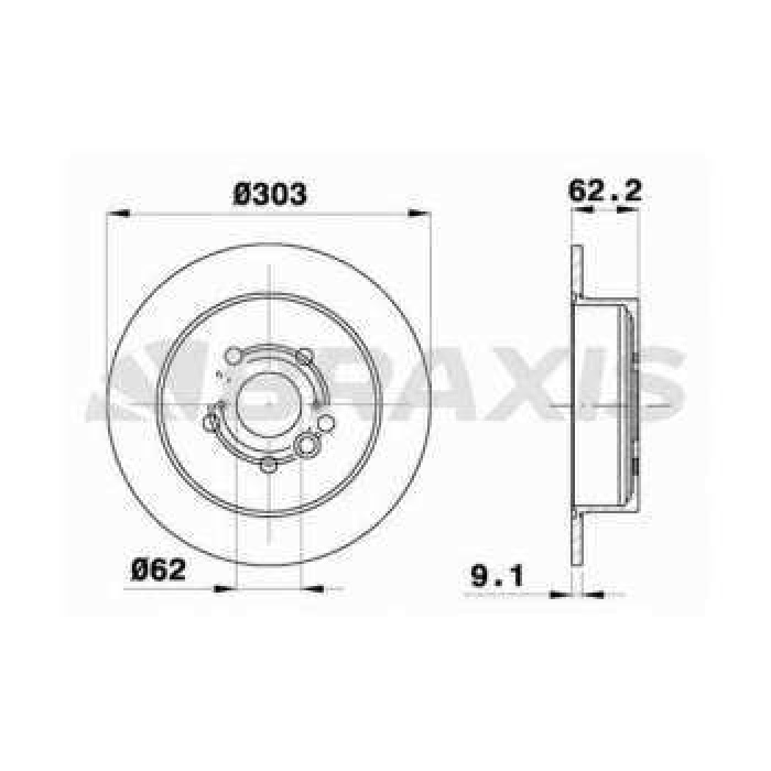 ARKA FREN DISK AYNASI RAV 4 00--05 CHERY TIGGO 07-- 303X5 - BRAXIS AE0263