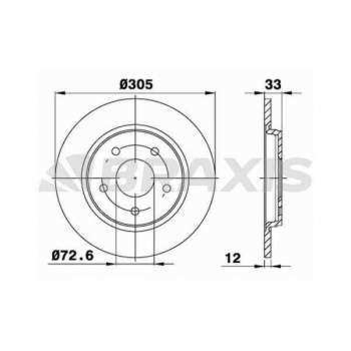 ARKA FREN DISKI CHRYSLER GRAND VOYAGER V DODGE JOURNEY - BRAXIS AE0676