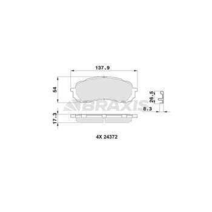 ON FREN BALATASI SUBARU IMPREZA 1.5 AWD 06- - BRAXIS AB0531