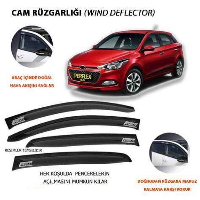 CAM RUZGARLIGI CLASSIC TIP 4 PARCA HYUNDAI I20 2008-2014 - PERFLEX PA4-HY12
