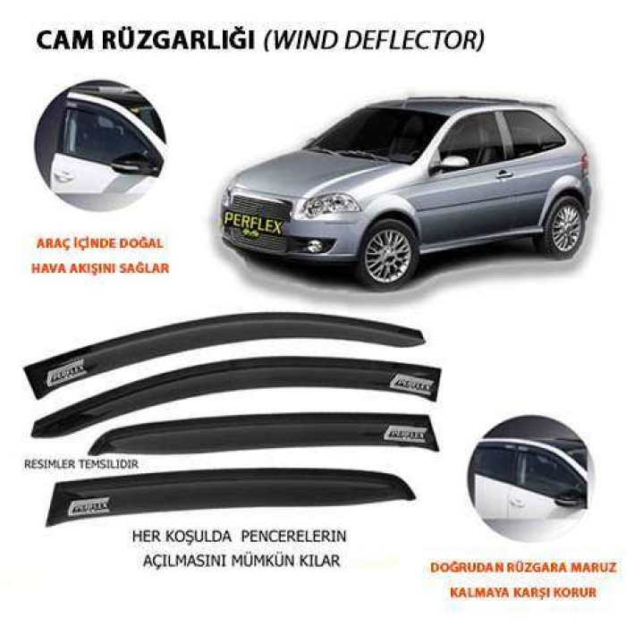 CAM RUZGARLIGI CLASSIC TIP 2 PARCA PALIO 2D TEK KAPI  03-09 - PERFLEX PD2-FT09