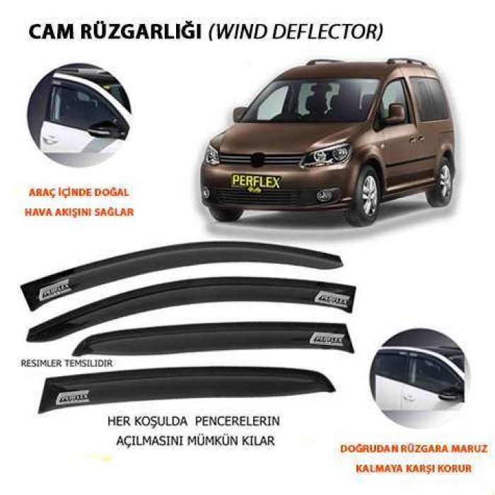 CAM RUZGARLIGI MUGEN TIP 2 PARCA CADDY DYNAMIC 2003-2020 - PERFLEX PD2-VW25