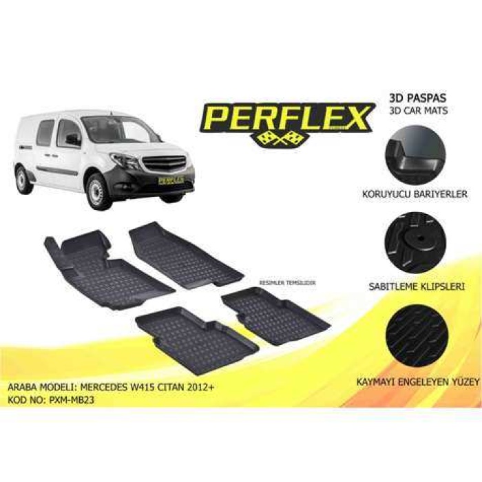 HAVUZLU PASPAS 3D X-MAT SIYAH CITAN 415 12- - PERFLEX PXM-MB23