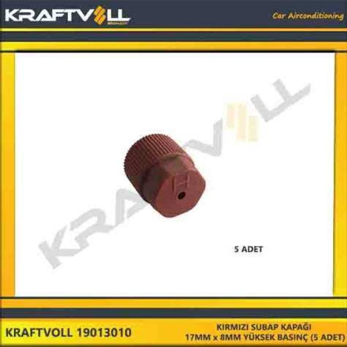 KIRMIZI SUBAP KAPAGI 17MM x 8MM YÜKSEK BASINÇ 5 ADET - KRAFTVOLL 19013010