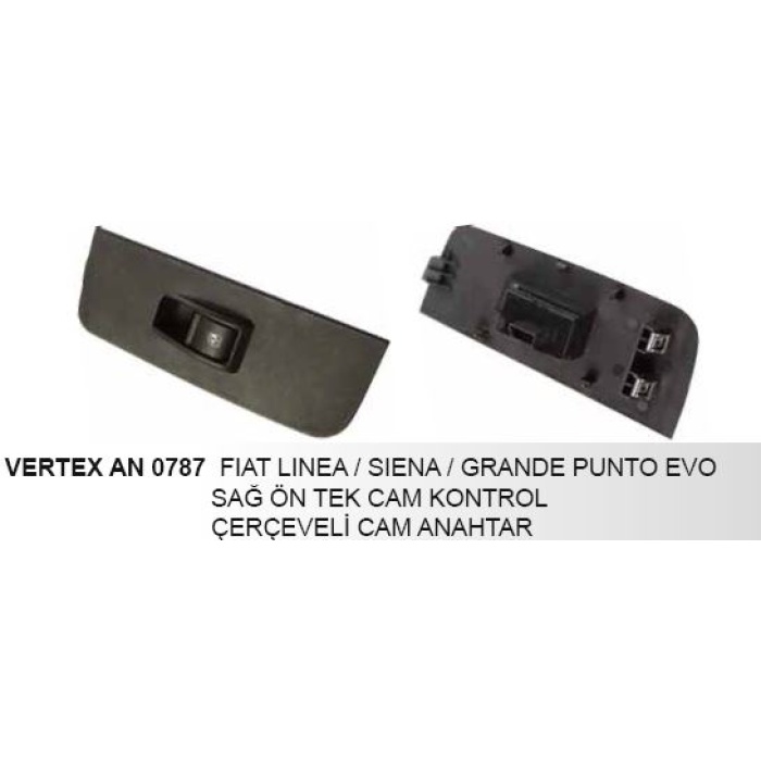 CAM KALDIRMA ANAHTARI TEKLI SAĞ FIAT SIENA-LINEA ÇERÇEVELI - DD-AN-0787