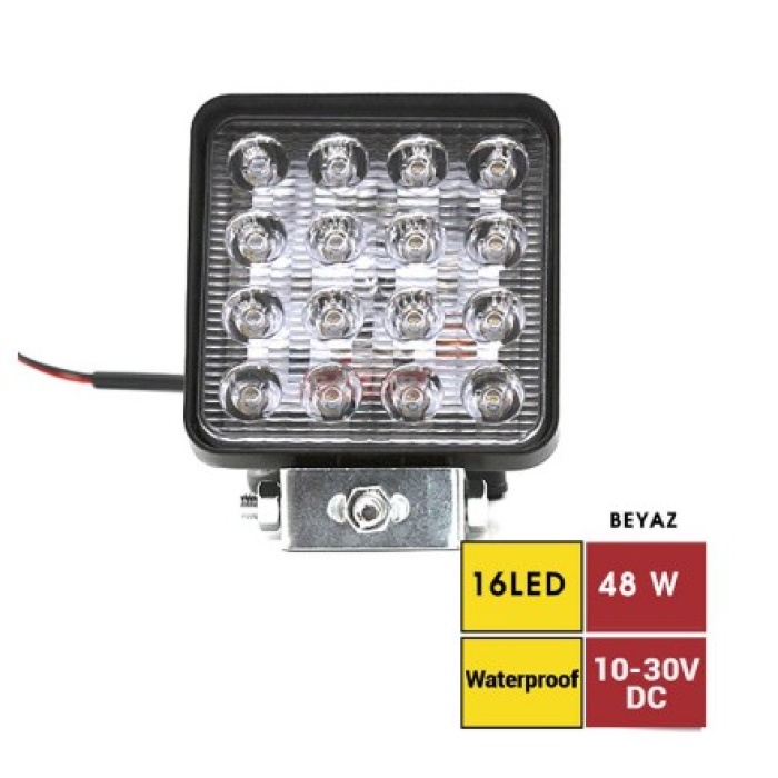 ÇALIŞMA LAMBASI 16LED KARE KUTU 10V-30V 48W - BR3010577