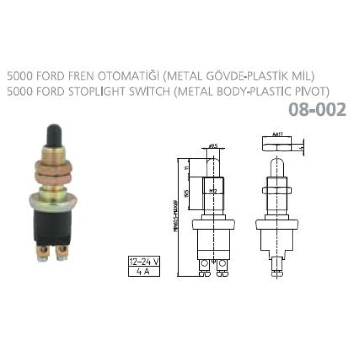 FREN MÜŞÜRÜ 5000 FORD METAL GÖVDE -PLASTIK MIL - AK.08-002