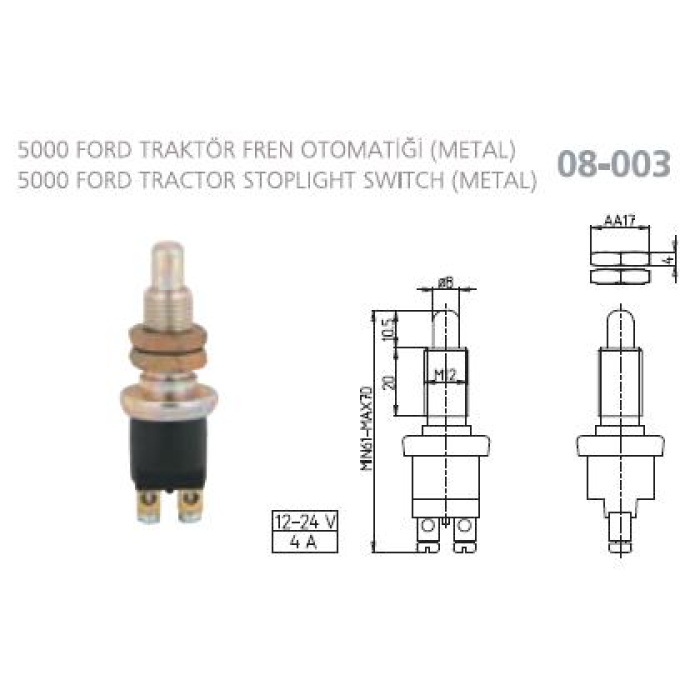 FREN MÜŞÜRÜ 5000 FORD TRAKTÖR METAL - AK.08-003