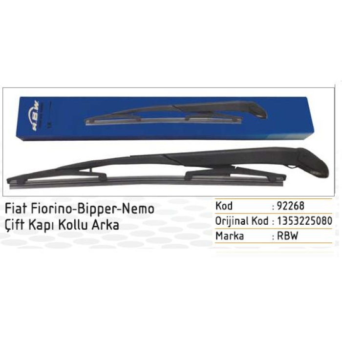 SILECEK ARKA CAM KOLLU ÇIFT KAPI SUPURGE FIORINO-NEMO-BIPPER - RB-0140