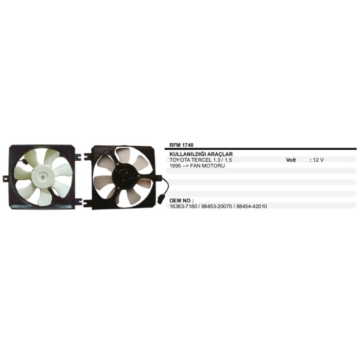 FAN MOTORU TOYOTA TERCEL 1995-- - RFM1740