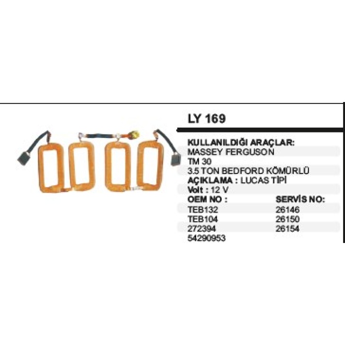 MARŞ YASTIĞI 12V MF-3.5 T.BEDFORD KÖMÜRLÜ-  LUCAS TIP - LY169