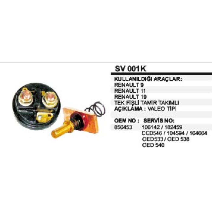 MARŞ OTOMATIK KAPAĞI RENAULT-9-R11-19 TEK FIŞLI TM TK.LI VALEO TIP - SV001K