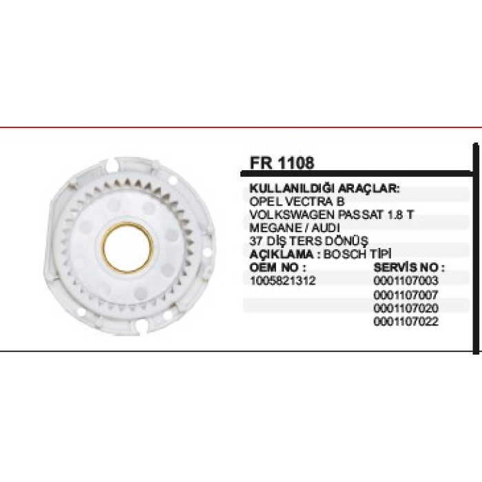 REDIKTÖR FIBERI 37 DIŞ OPEL VECTRA B-VW PASSAT 1 8T .RENAULT MEGANE-AUDI BOSCH TIP - FR1108