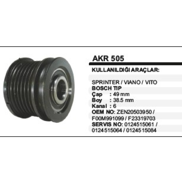 AKR 505 SPRINTER-VIANO-VITO RULMANLI KASNAK - AKR505