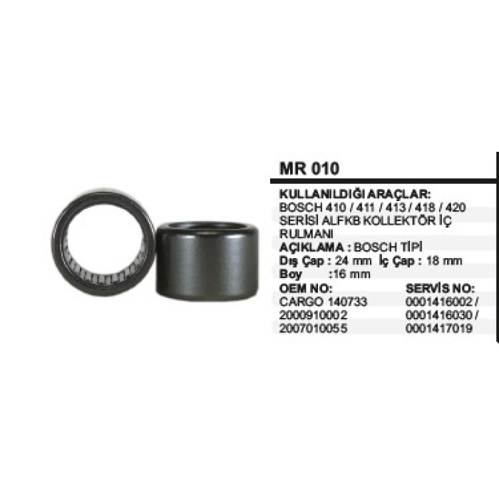 KOLLEKTOR IÇ RULMANI BOSCH ALFKB - MR010