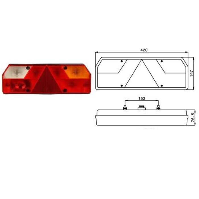 ÜÇGENLI MEGALUX SOL GROMET - RAKOR UNIVERSAL E9 - SB.9045-M001L00-A