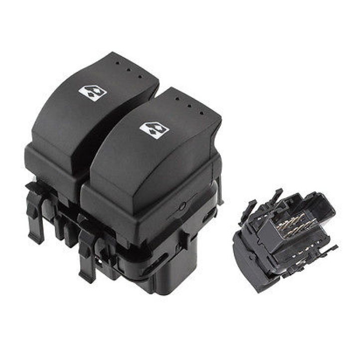 CAM KALDIRMA ANAHTARI ÖN SOL SIYAH RENAULT MEGANE II - SGM-500116