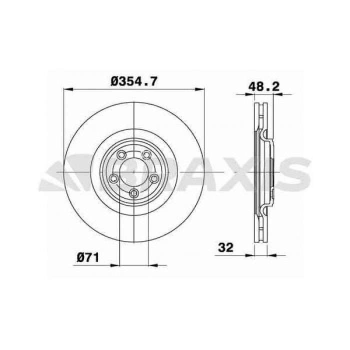 FREN DISKI ON JAGUAR XF 08-15 XJ 12- F-TYPE 12- XK 06-14 - BRAXIS AD1047