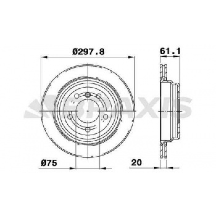 FREN DISKI ARKA HAVALI BMW E39 96-03 - BRAXIS AE0221