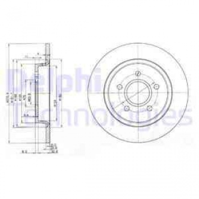 ARKA FREN AYNASI DISKI FOCUS II CB4 04-11 C-MAX DM2  07-09 VOLVO  V50 04-12 C30 06-12  C70 II  05-13 S40 II 04-12  17 JANT - 16 JANT DÜZ 280mm 5 BIJON - DELPHI BG3897C