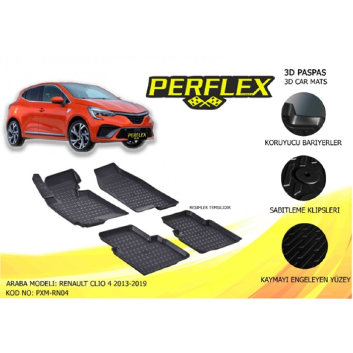 PASPAS 3D HAVUZLU X-MAT CLIO 4 HB 2013-2019 - PERFLEX PXM-RN04