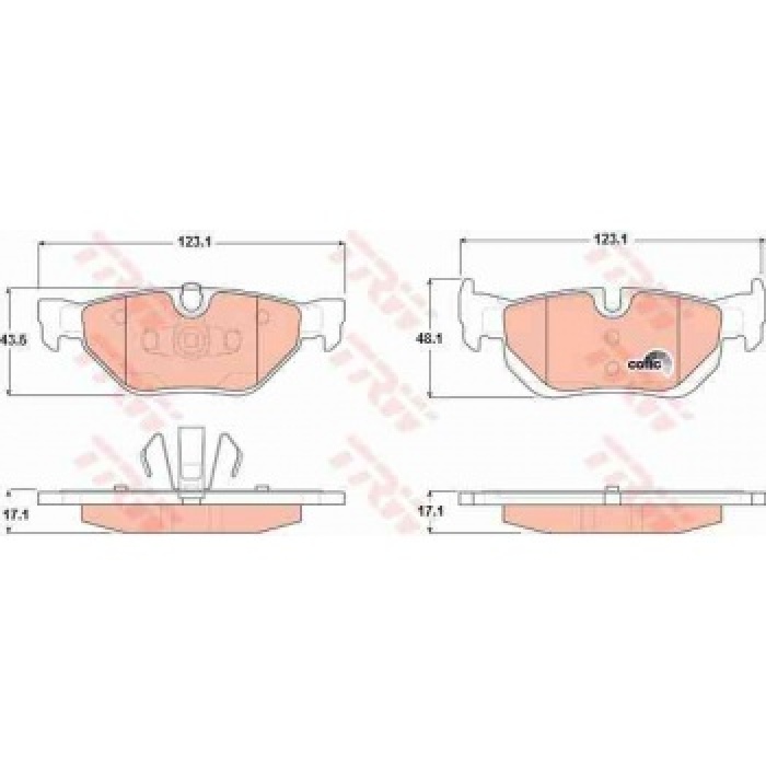 ARKA FREN BALATASI BMW 1 E87 120D 09-04---130i  09-05---E90 3 SERISI 320D-320i-325i 09-05--- - TRW GDB1626