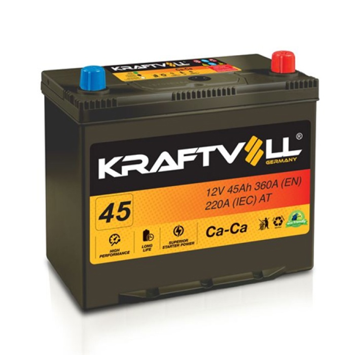 AKU 12V 45 AH NS60 238x129x227 DAR TAM KAPALI - KRAFTVOLL 18010002