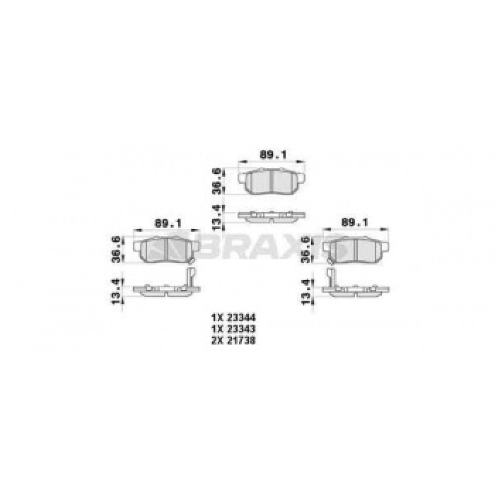 ARKA FREN BALATASI DISK ICIN HONDA CIVIC 1996-2000 JAZZ CITY 2002-2010 CRX 92-98 - BRAXIS AB0455