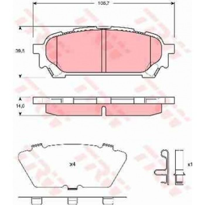 ARKA FREN BALATASI SUBARU IMPREZA 00-07 FORESTER SG 03-08 - TRW GDB3395