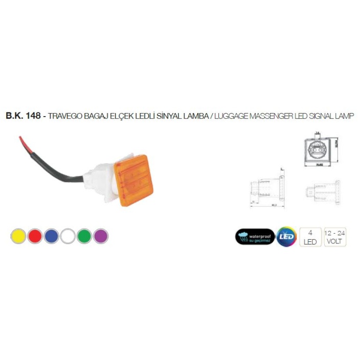 TRAVEGO BAGAJ ELÇEK LEDLI MARKER LAMBA - BK-148
