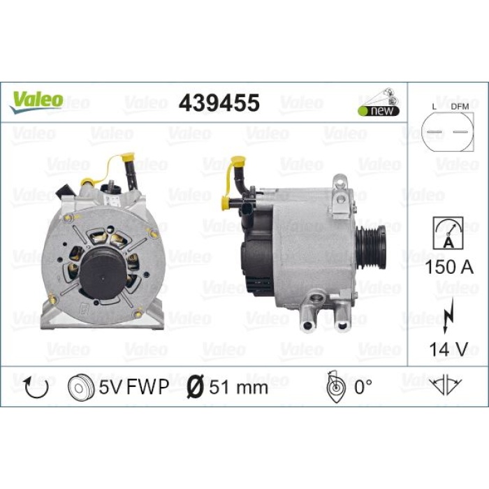 ALTERNATOR 12V 150A A-CLASS W168 01-04 W169 04-08 VANEO 414 02-05 - VALEO 439455