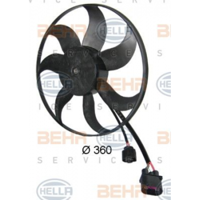 FAN MOTORU BUYUK OLAN 220W 360MM CADDY 04-11-15 GOLF V VI 04-07-11- JETTA 06-11 POLO 10-14 PASSAT 06 - BEHR 8EW351039-171