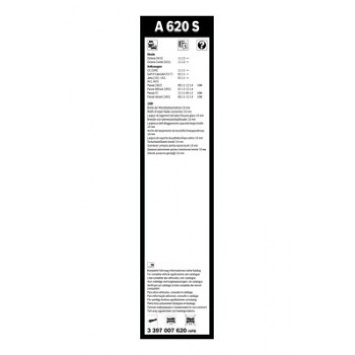 SILECEK SUPURGESI 600 - 475MM SKODA GOLF VI JETTA IV PASSAT OCTAVIA 12- - BOSCH 3397007620