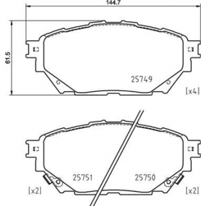 FREN DISK BALATA ON - ARKA UZUN SASE 8LI MITSUBISHI FUSO CANTER FE859 12- EURO5 TFB75 TFB85 TEMSA PRESTIJ 10- - BRAXIS AA0764