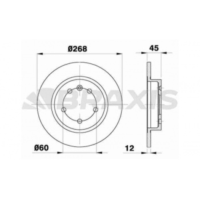 ARKA FREN DISK AYNASI ASTRA CRUZE J 1.3 CDTI - 1.4 - 1.4 TURBO - 1.6 - 1.6 SIDI - 1.7 CDTI - 2.0 CDTI 12 - 09 - BRAXIS AE0292