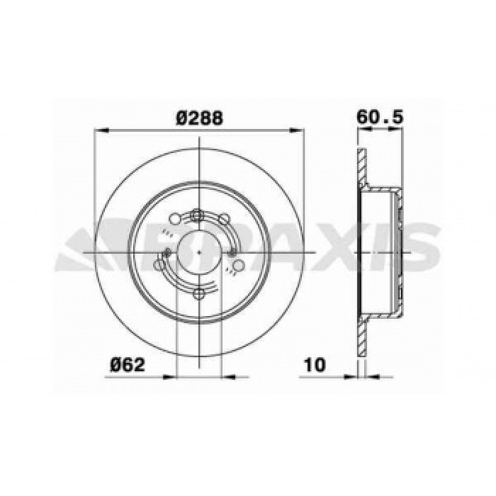 ARKA FREN DISK AYNASI LEXUS RX 300 3.0I - BRAXIS AE0648