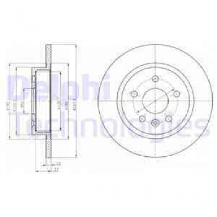 FREN DISKI CIFTLI PAKET - BOYALI ARKA CHEVROLET CRUZE- OPEL ASTRA-MOKKA - VAUXHALL ASTRA-MOKKA - DELPHI BG4199C