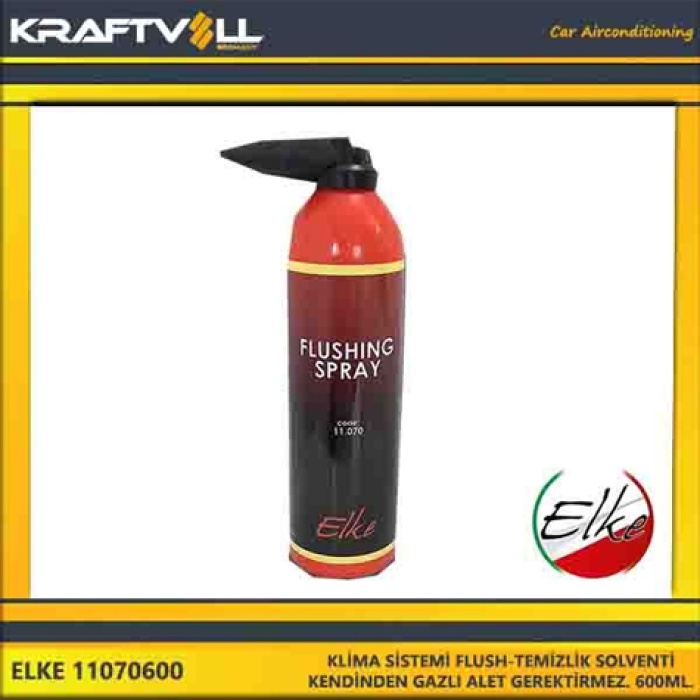 KLIMA SISTEMI FLUSH-TEMIZLIK SOLVENTI - KENDINDEN GAZLI ALET GEREKTIRMEZ. 600ML. - ELKE 11070600