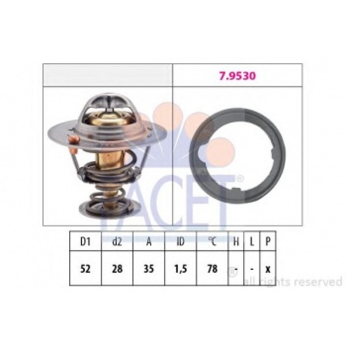 TERMOSTAT 78CC HONDA CIVIC 1990-2005 ACCORD 1990-2008 CITY 2003-2008 CRV 1995-2006 HR V 1999-- - FACET 7.8267