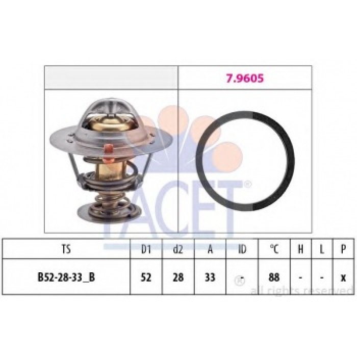 TERMOSTAT BOXER III JUMPER III 22DT 100BG; 120BG; 100CV C81 - 110BG C96 - 130BG C110 - 150BG FIAT DUCATO III FORD TRANSIT V.347 - FACET 7.8412