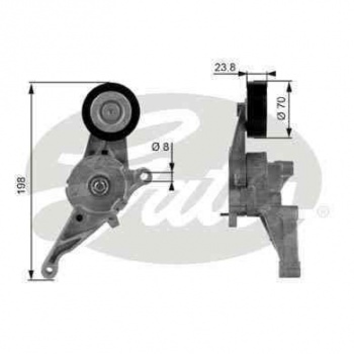 GERGI KUTUGU T5 GOLF V PASSAT 05- 1.9TDI AXB BKC BLS BMM BXE BJB TEK RULMANI ALT 02013 - GATES T38436