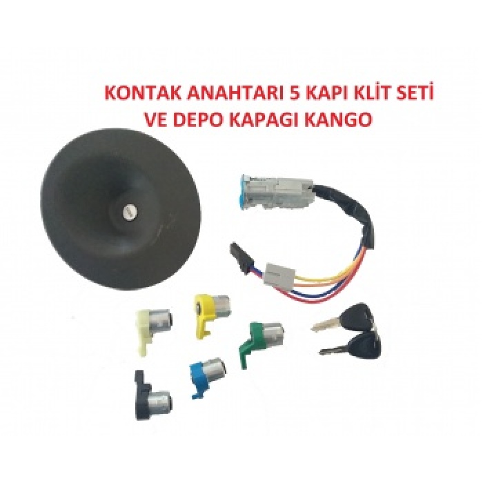 KONTAK ANAHTAR SETI KONTAK+5 SIFRE+DEPO KAPAGI KANGOO 03- - HELLUX HLC600081