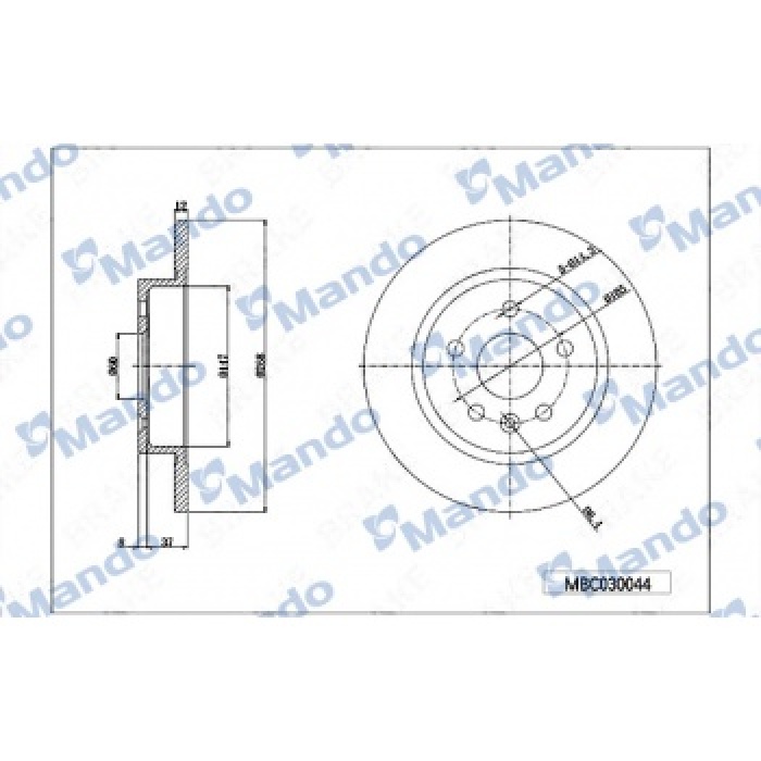 ARKA FREN DISKI ASTRA J CRUZE AVEO MOKKA TRAX 09-- - MANDO MBC030044