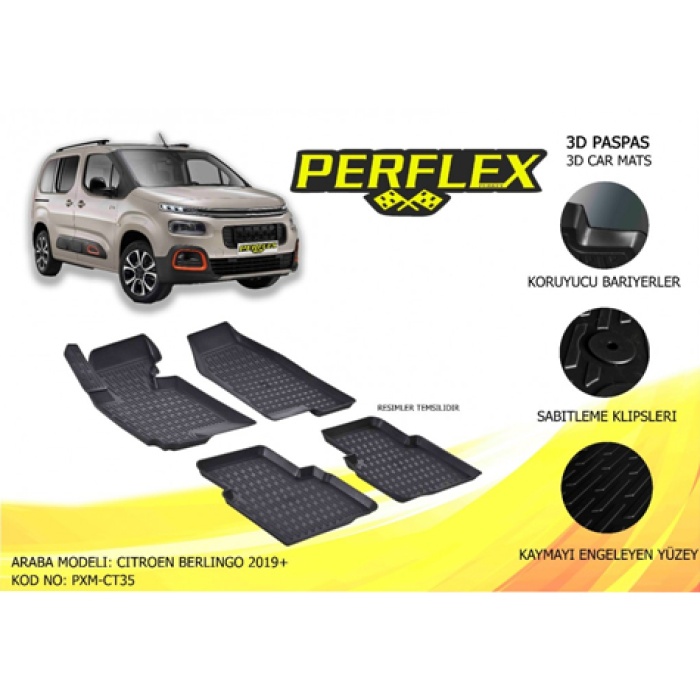 PASPAS 3D HAVUZLU X-MAT BERLINGO 2019+ - PERFLEX PXM-CT35