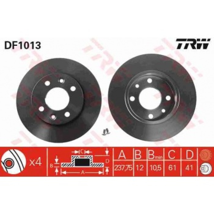 ON FREN AYNASI DISKI R9 R11 R19 R21 CLIO I II SYMBOL EXPRES MEGANE I LOGAN SANDERO 1.2 - 1.4 - 1.6 - 1.9 - TRW DF1013